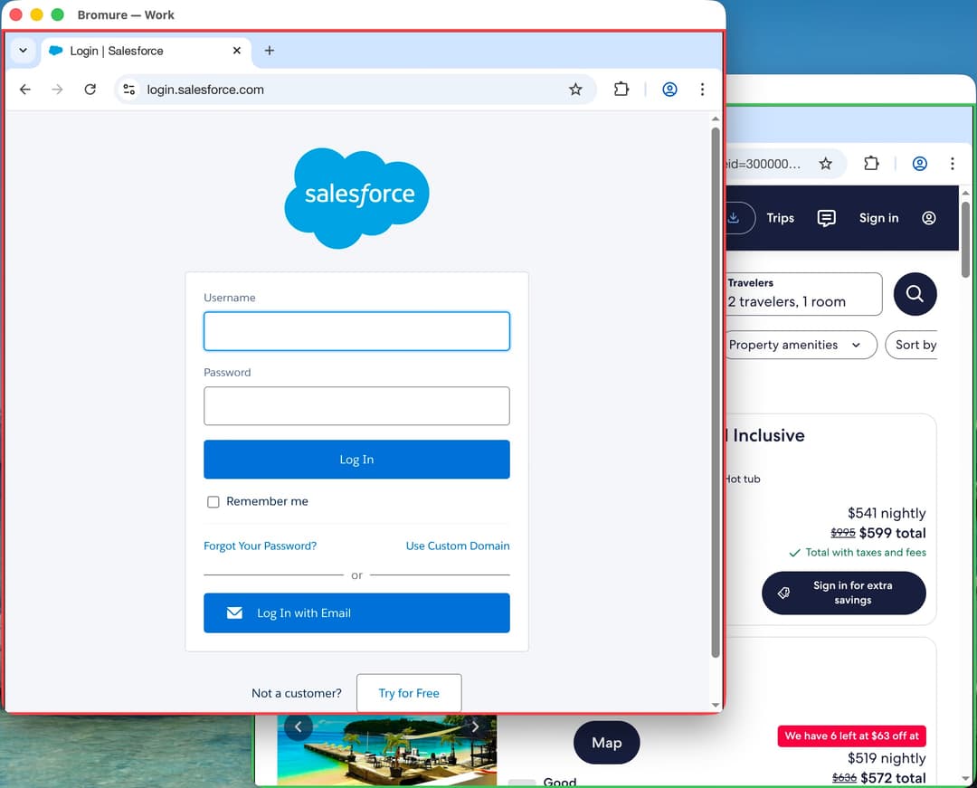 Profil Travail naviguant sur Salesforce
