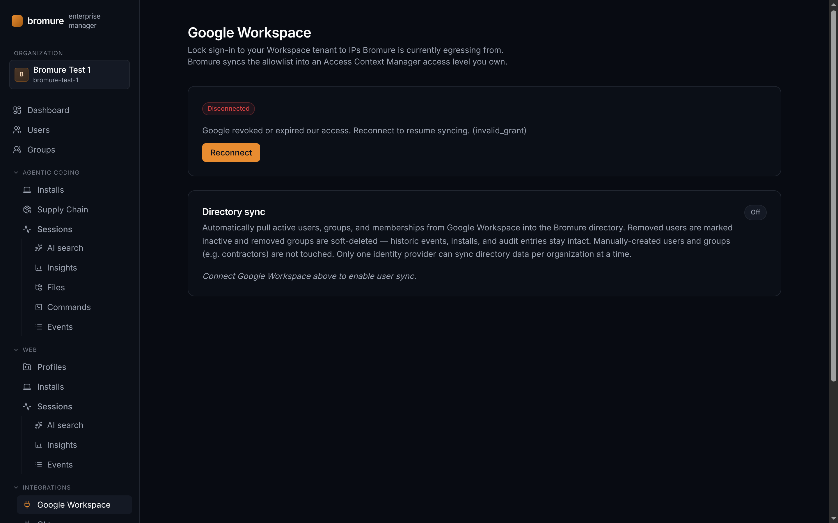 Google Workspace integration