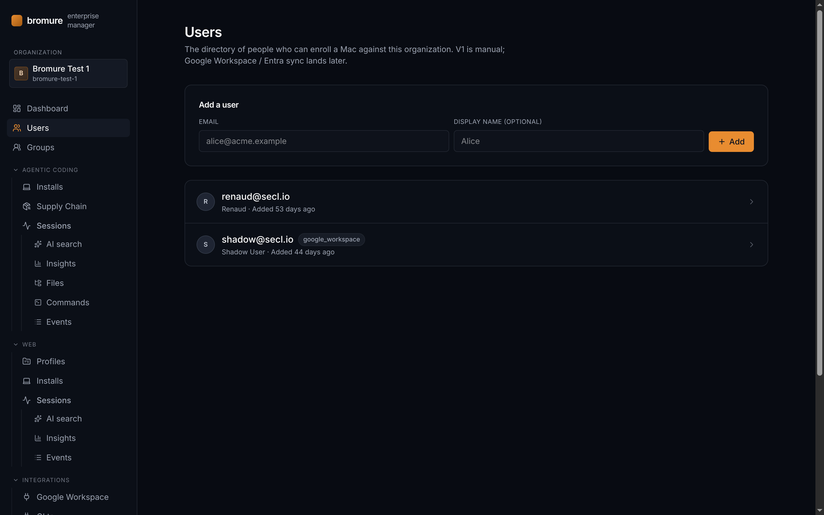 User directory