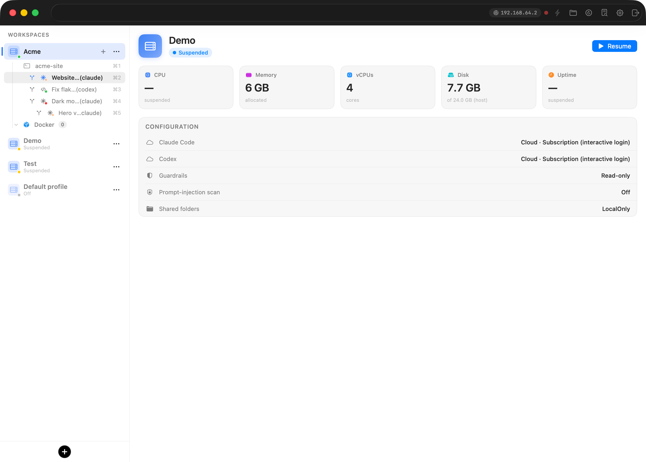 Una lista de fuentes con varias pestañas de worktree bajo la pestaña del repositorio, puntos de estado mixtos y un worktree anidado